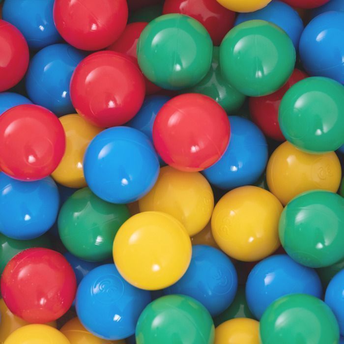 MISIOO Palline per piscina di palline per neonati e bambini, in plastica colorata, 6 cm, 500 palline: giallo/rosso/blu/verde