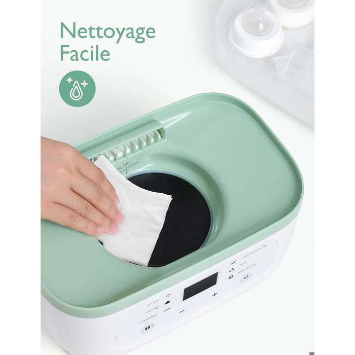 Stérilisateur-séchoir 2-en-1 Momcozy, multifonction compact pour biberons et tire-lait.
