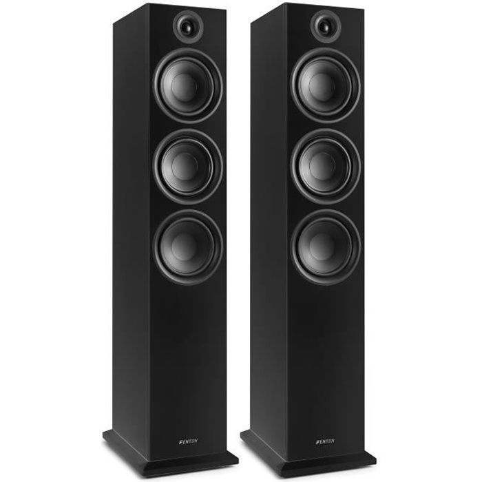 Enceinte colonne Fenton SHF80B - Noir - Puissance 500W - Son de haute qualité