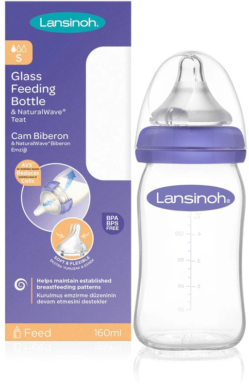 Lansinoh NaturalWave stiklinis kūdikių buteliukas