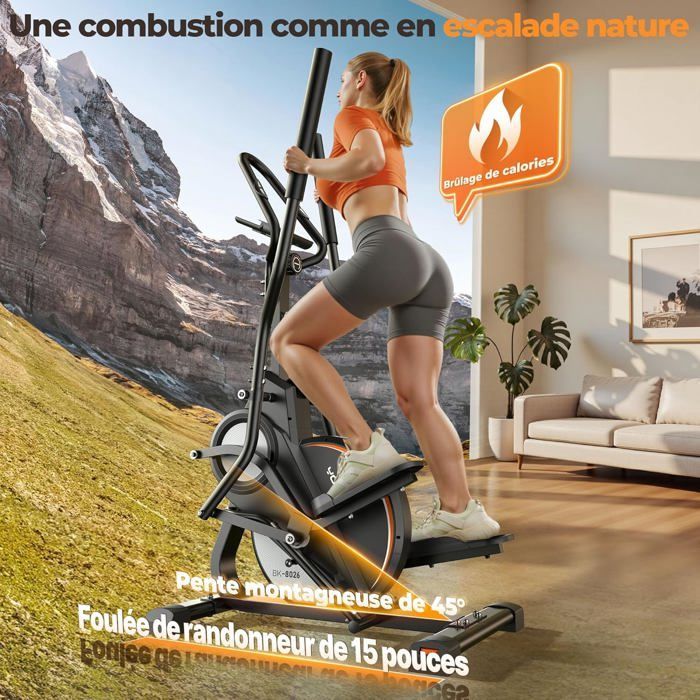 YOSUDA 3-in-1 Crosstrainer: Stepper, sporttrap, 16 magnetische niveaus, 8 kg vliegwiel, 45° hellingshoek, LCD-scherm.