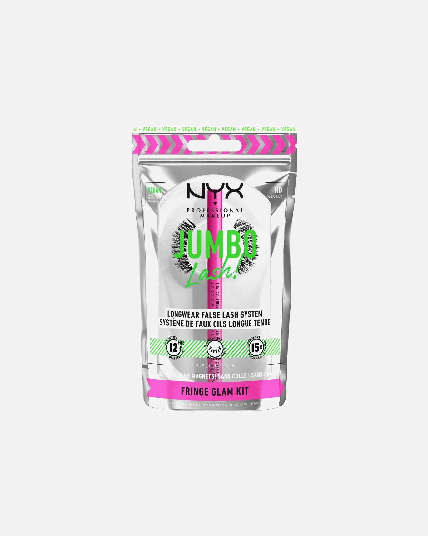 NYX Professional Makeup Jumbo Lash! Kit Faux Cils Longue Tenue Fringe Glam