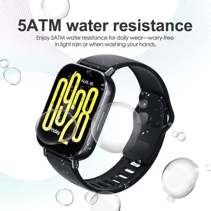 Xiaomi Redmi Watch 5 Active smartwatch, zwart — 5ATM, Bluetooth 5.3, hartslagsensor, batterijduur van 18 dagen