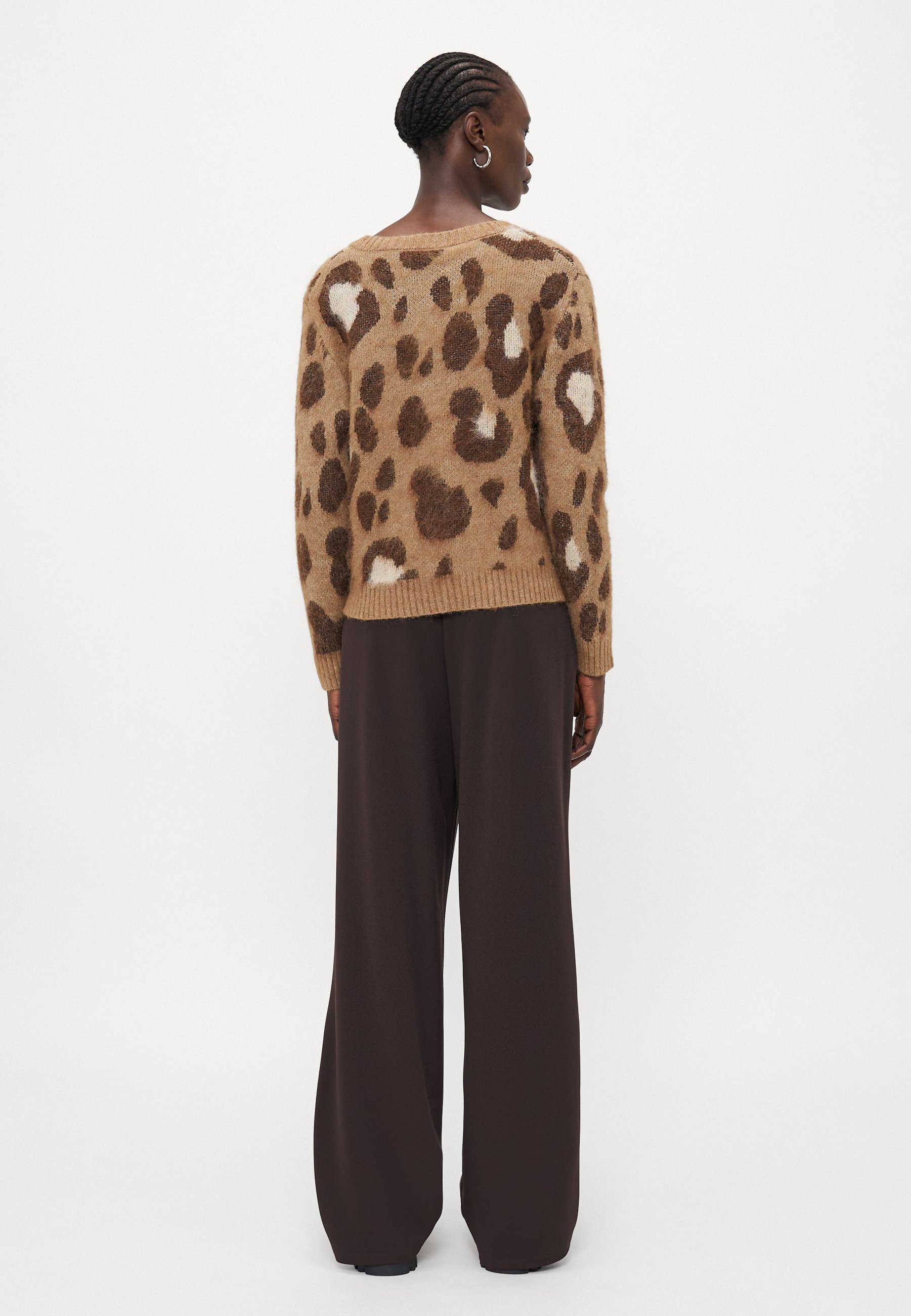 ONLY Tall ONLEDELIE LIFE V NECK - Cardigan - melange crema di cacao/castagna/biscoffi