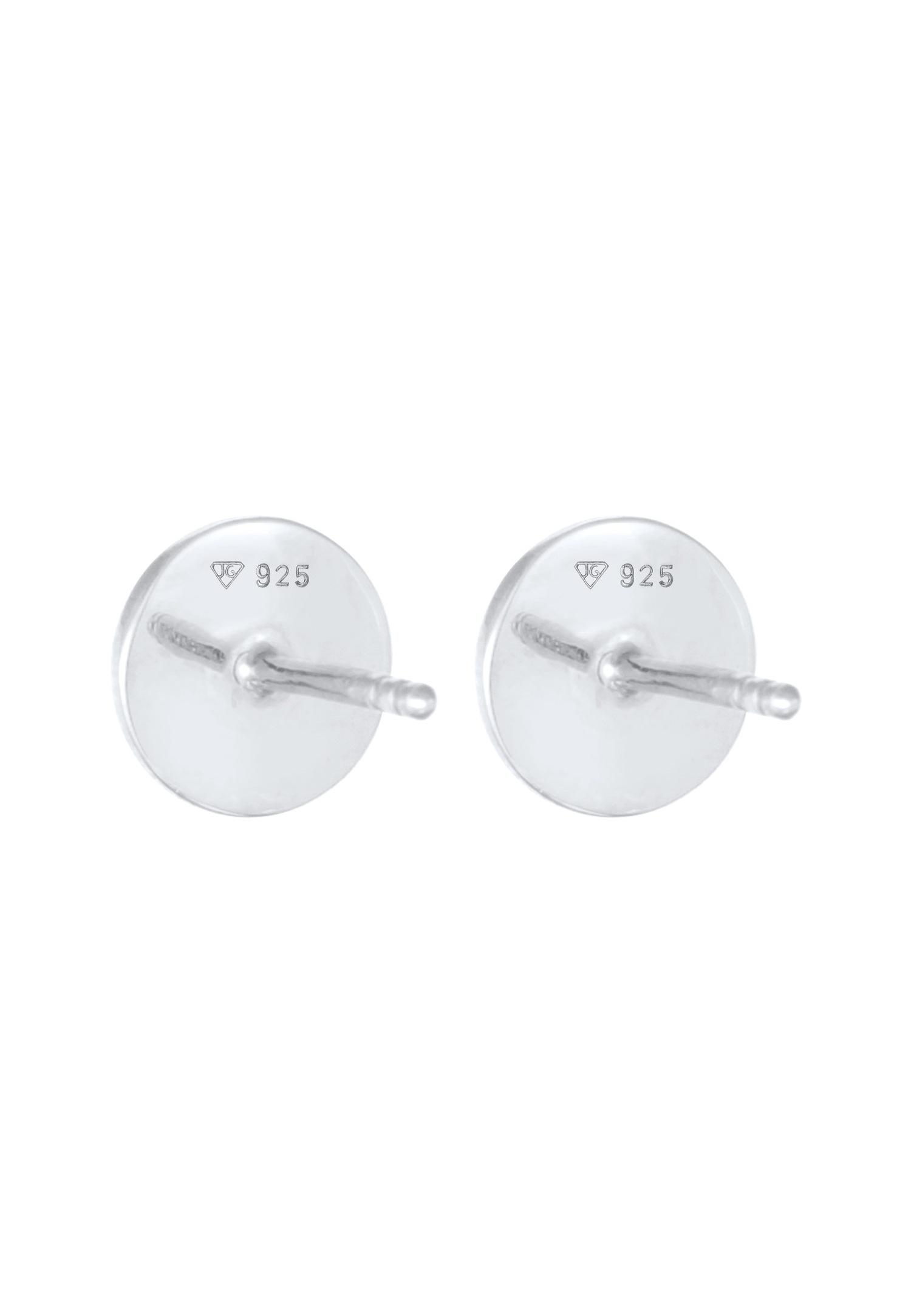 Elli Boucles d'oreilles cloutées pour femme - ronde Shine Basic en argent sterling 925