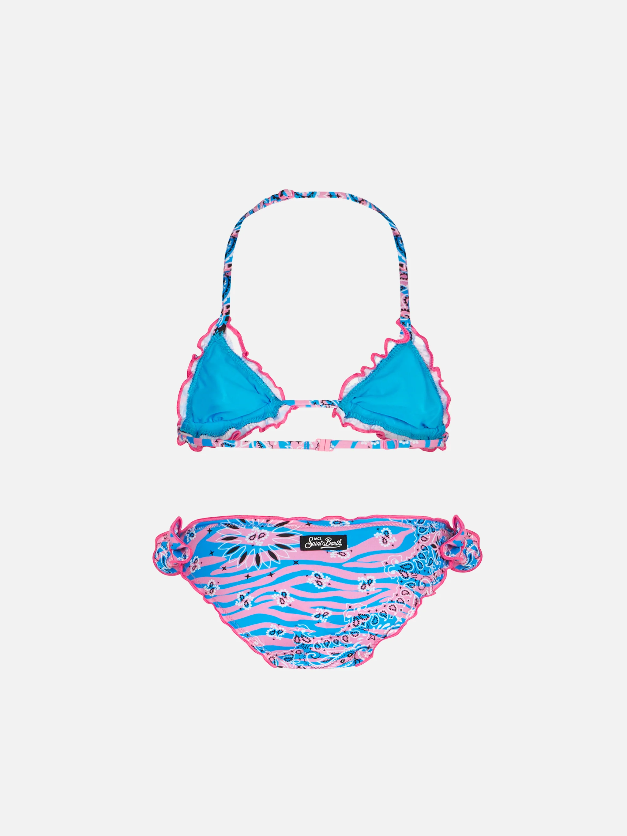 Djevojački trokutasti bikini s printom zebraste bandane