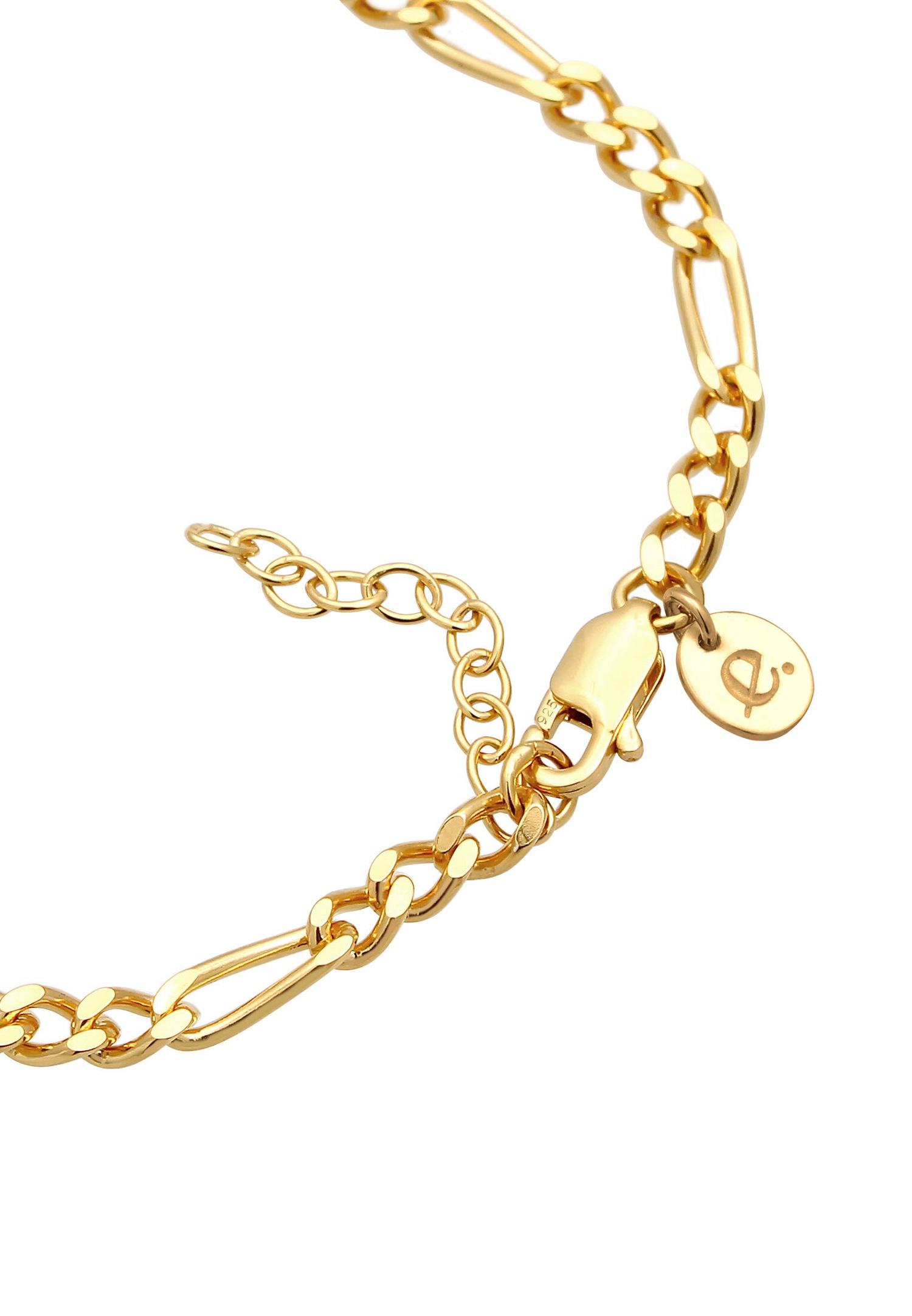 Elli PREMIUM Elli PREMIUM Bracelet Femmes Chain Figaro Braided Filigrane Basic Minimal en argent sterling 925