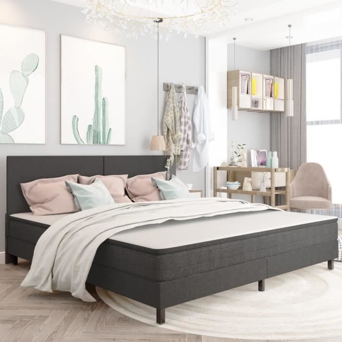 MEJOR - Cama King Size para adultos - Estructura de cama - Tela gris