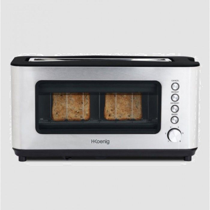 Toaster - VIEW7 - 2 Slice - Stainless Steel - 6 Browning Levels - Transparent Glass