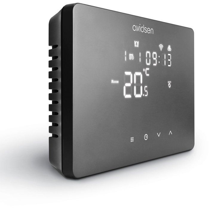 Smart thermostat - AVIDSEN - HomeTemp - Wired/Wi-Fi - Weekly and daily programming - Black