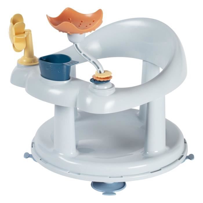 Seggiolino da bagno girevole BEBECONFORT per neonati, 6-12 mesi, massimo 10 kg, girevole a 360°, gioco, antiscivolo, ergonomico, con ventose, blu