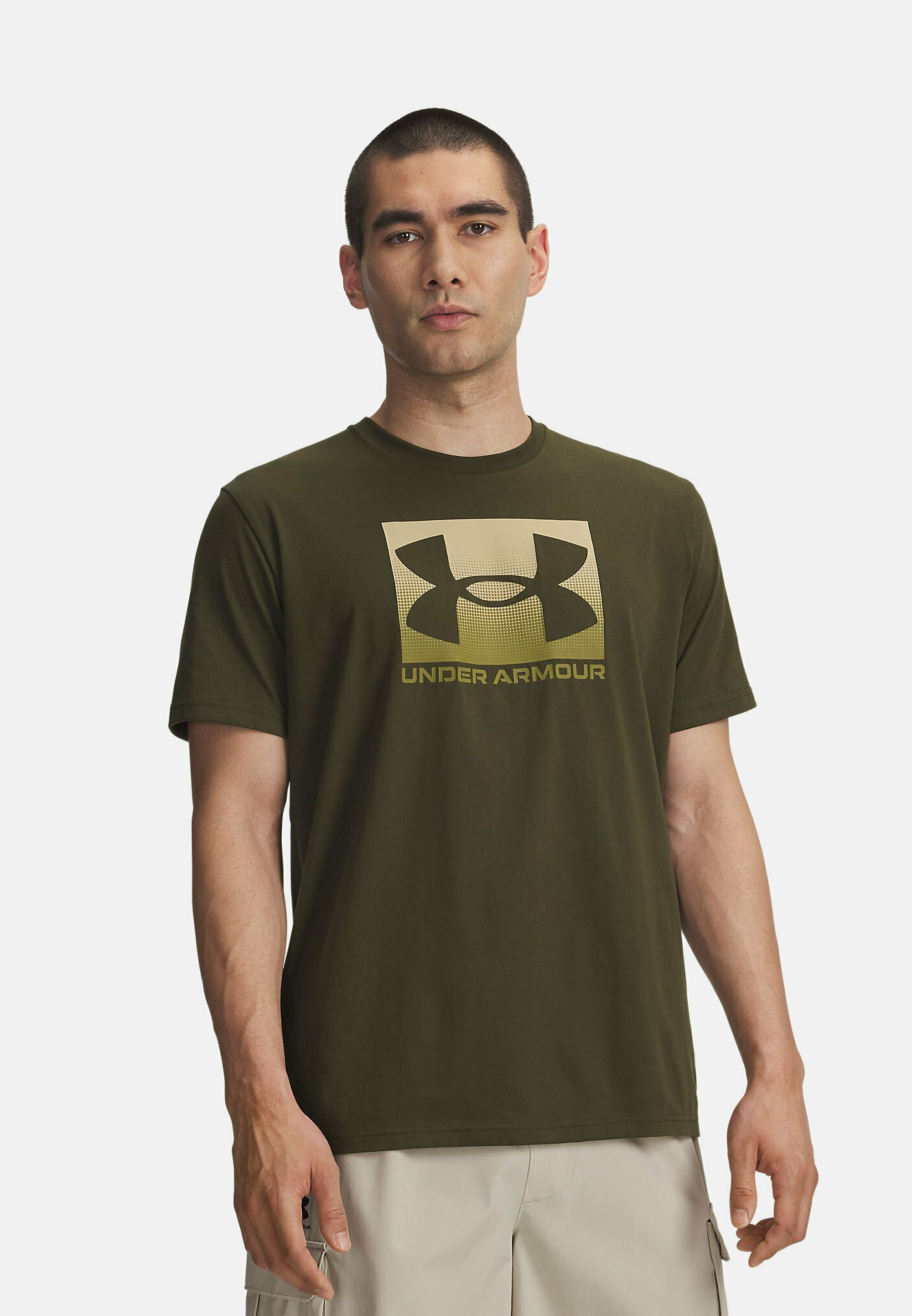 Koszulka z nadrukiem Under Armour - kolor zielony ekspedycyjny