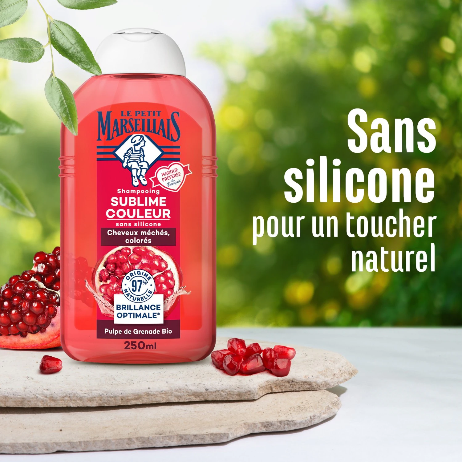 Le Petit Marseillais Shampooing Infusion Couleur coquelicot et grenade Bio - Le flacon de