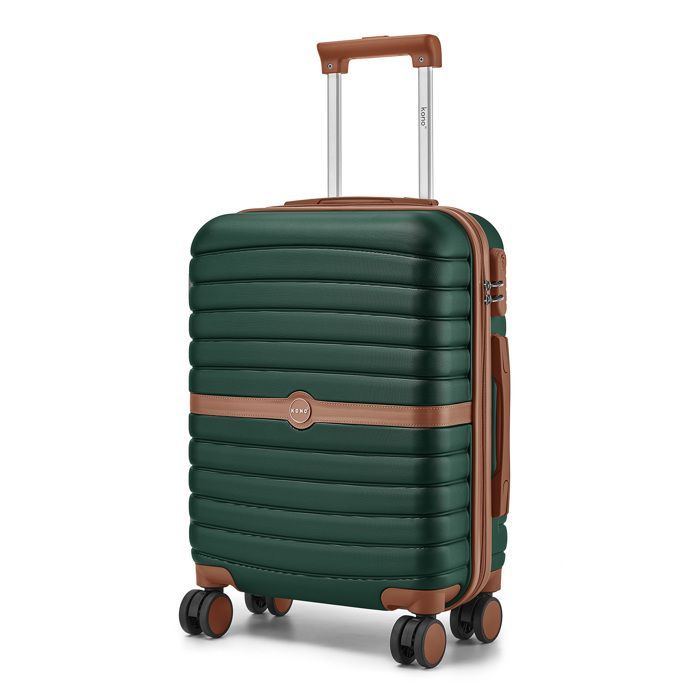 Maleta de cabina Kono, tamaño 55x40x20 cm, carcasa rígida de ABS+PC, maleta de viaje pequeña con 4 ruedas y cerradura, carrito de viaje, 36 L, azul