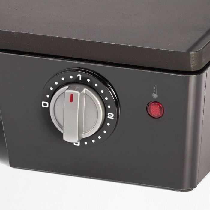 Plancha électrique 3 en 1 - ARIETE 1916 - 2400 W - Plaque 60 x 25 cm - Noir