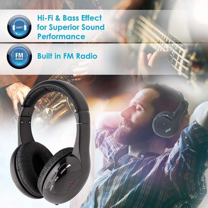 Casque radio sans fil mont sur la tte cinq en un TV TV ordinateur casque sans fil 1 pices. Label