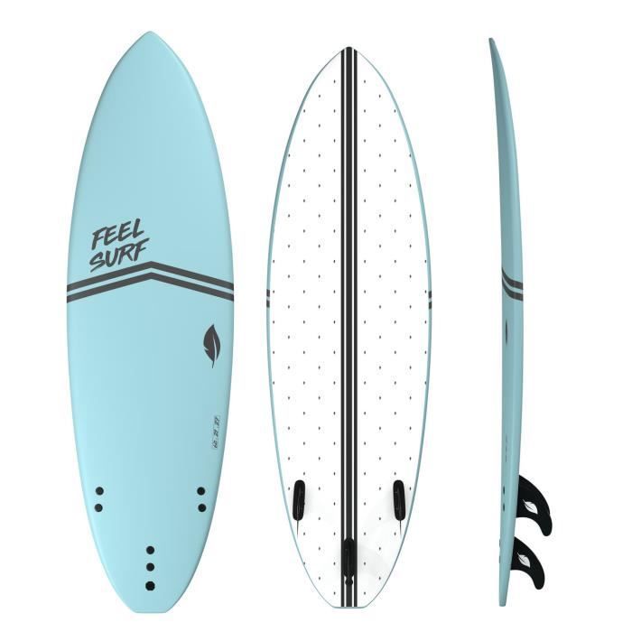 Tabla de surf de espuma FEEL SURF - 6' x 21' x 2'' 3-4 - 40.8L - Azul