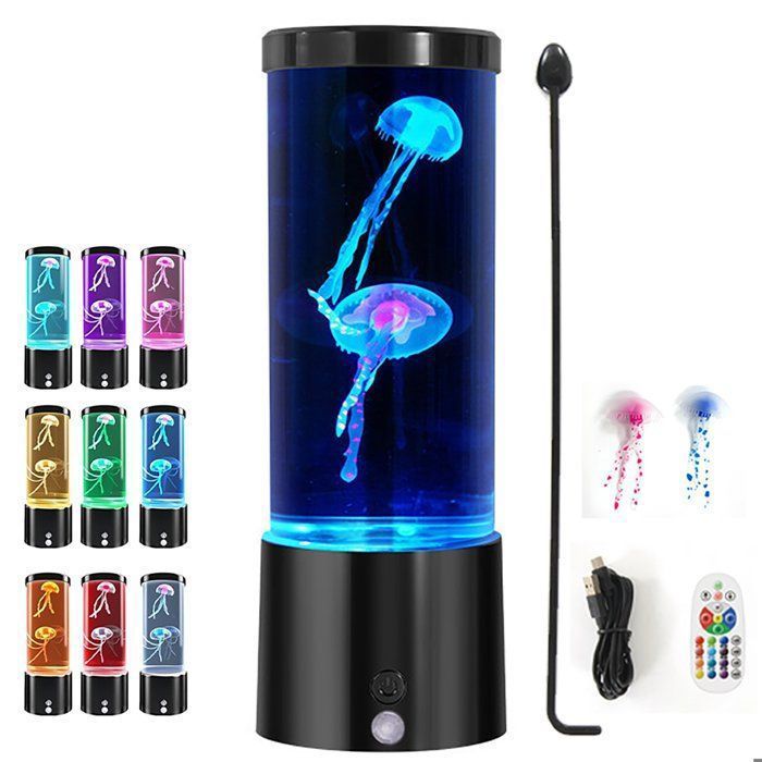 Jouet Enfant Lampe Meduse,Télécommande,Jellyfish Lampes à lave 17Effets de Lumière,Méduse pour Chambre des Enfants Maison Bureau