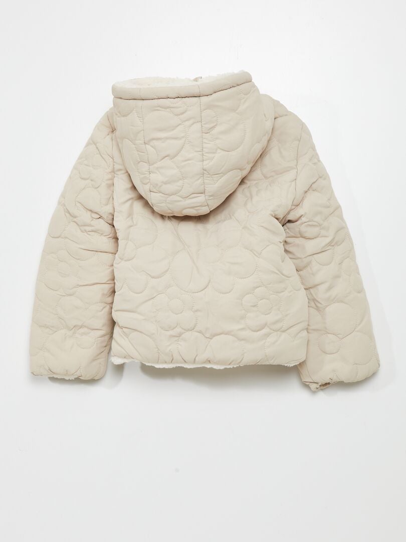 Dubbelzijdig gewatteerd jack - Beige/Wit