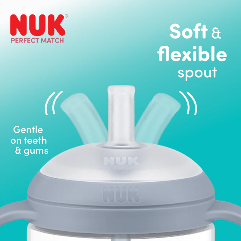 NUK Perfect Match Pinguin-Trinkflasche mit Strohhalm