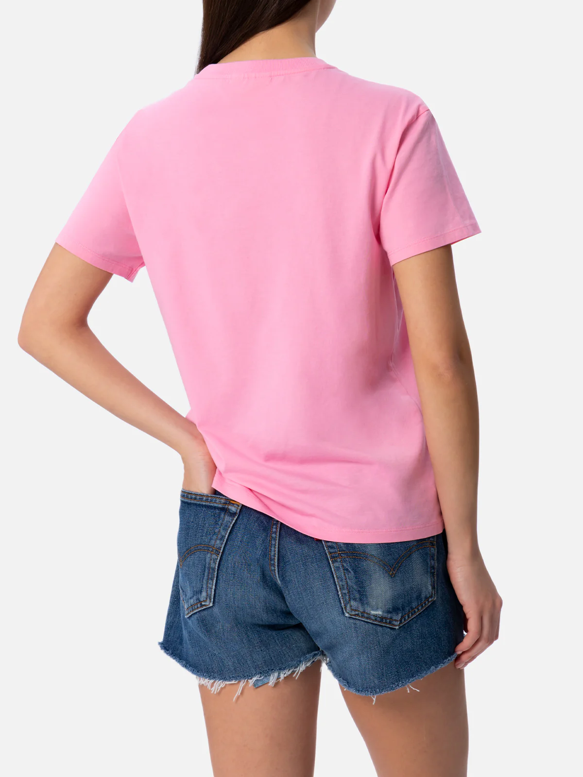 Emilie dames T-shirt met ronde hals van katoenen jersey met Stres-borduurwerk.