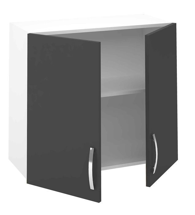 Keukenwandkast met 2 deuren, grijs - Hoogte 70 x Lengte 80 x Diepte 35 cm