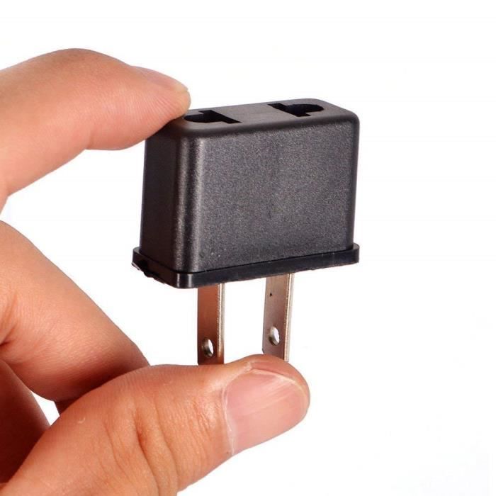 Adaptateur FR vers US Convertisseur Prise Européenne vers Fiche Américaine pour Brancher Appareils Français France Europe aux USA