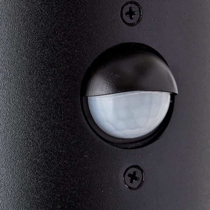 Aplique de exterior SERGIORO con detector de movimiento - Negro esmerilado - E27 20W - Aluminio/Plástico - IP44