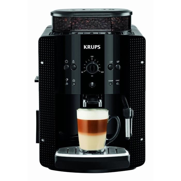 KRUPS Bean-to-Cup Coffee Machine with Grinder – 2 Simultaneous Espresso Cups – Automatic Cleaning – Model EA810870