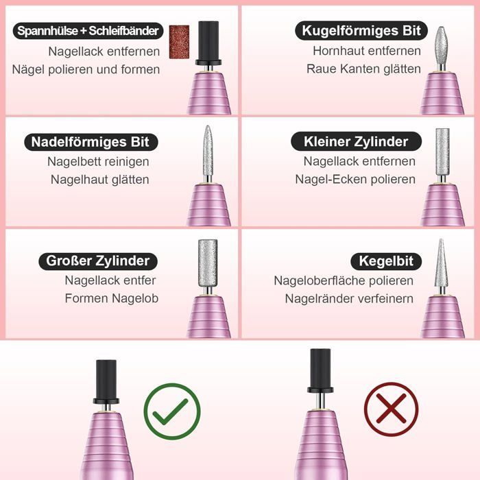 Ponceuse pour Ongles,Lime à Ongle Électrique 20000 RPM,Manucure Électrique Ongles pour Gels et Ongles Naturels,Set Nail Drill Idéal