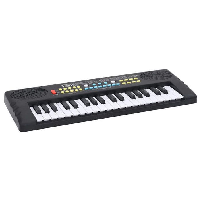 Teclado de piano eléctrico de 37 teclas y micrófono infantil.