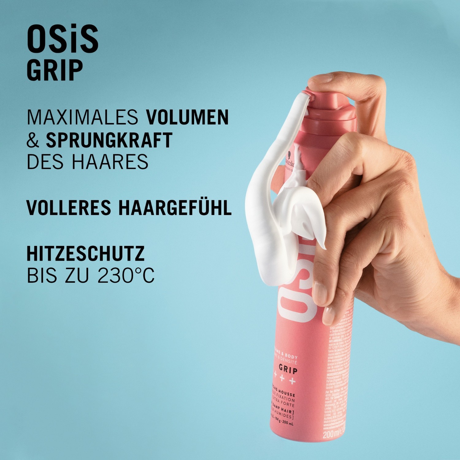 Schwarzkopf Professional Haarmousse OSiS+ Volumen & Griffigkeit - 200 ml