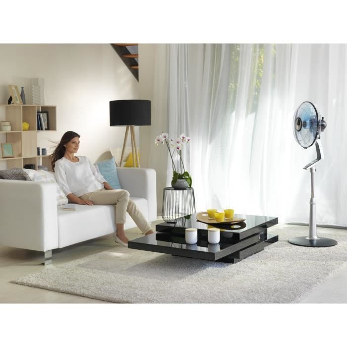 Sokkelventilator - ROWENTA VU5640F2 - 70 W - Oscillerende, 5 blade, 4 hastigheder, Turbo Silence, Turbo Boost-funktion