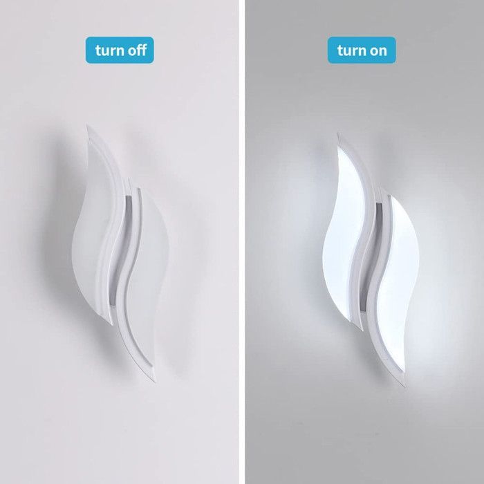 Luminária de parede LED moderna DELIPOP 12W - Branca - 6500K - Fonte de luz dupla - Iluminação para corredor, varanda e escada