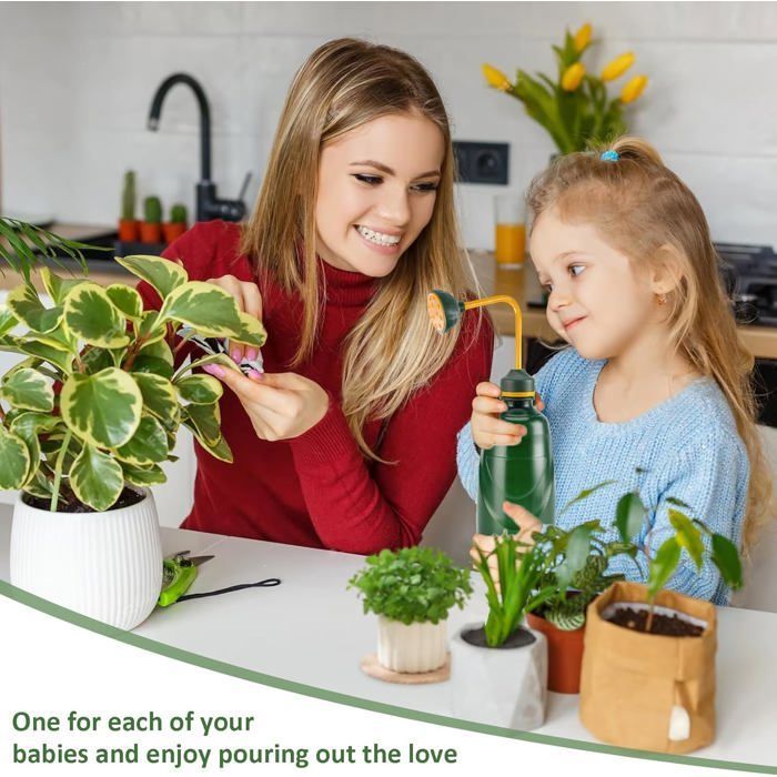 2-delige gieterset voor kamerplanten, 450 ml bonsaigieter, klein, zachte gieter, ideaal voor bonsai, delicate planten en etiketten.