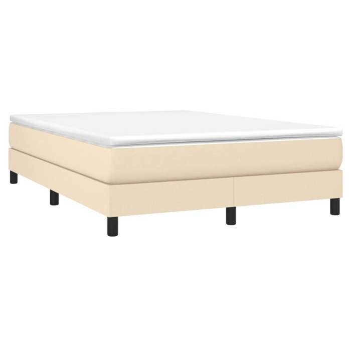 Verano 2026@Estructura de cama doble - Base de somier de láminas - Tela color crema 140x190cm, 5159