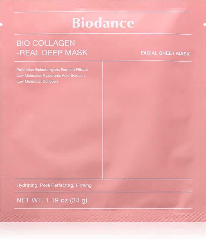 Biodance Bio-Collagen Real Deep Mask - intensīvi mitrinoša hidrogēla maska, kas samazina poras.