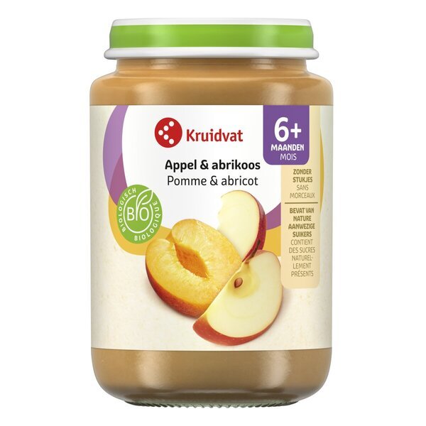 Kruidvat 6+M Organska voćna grickalica od jabuke i kajsije<br>190g