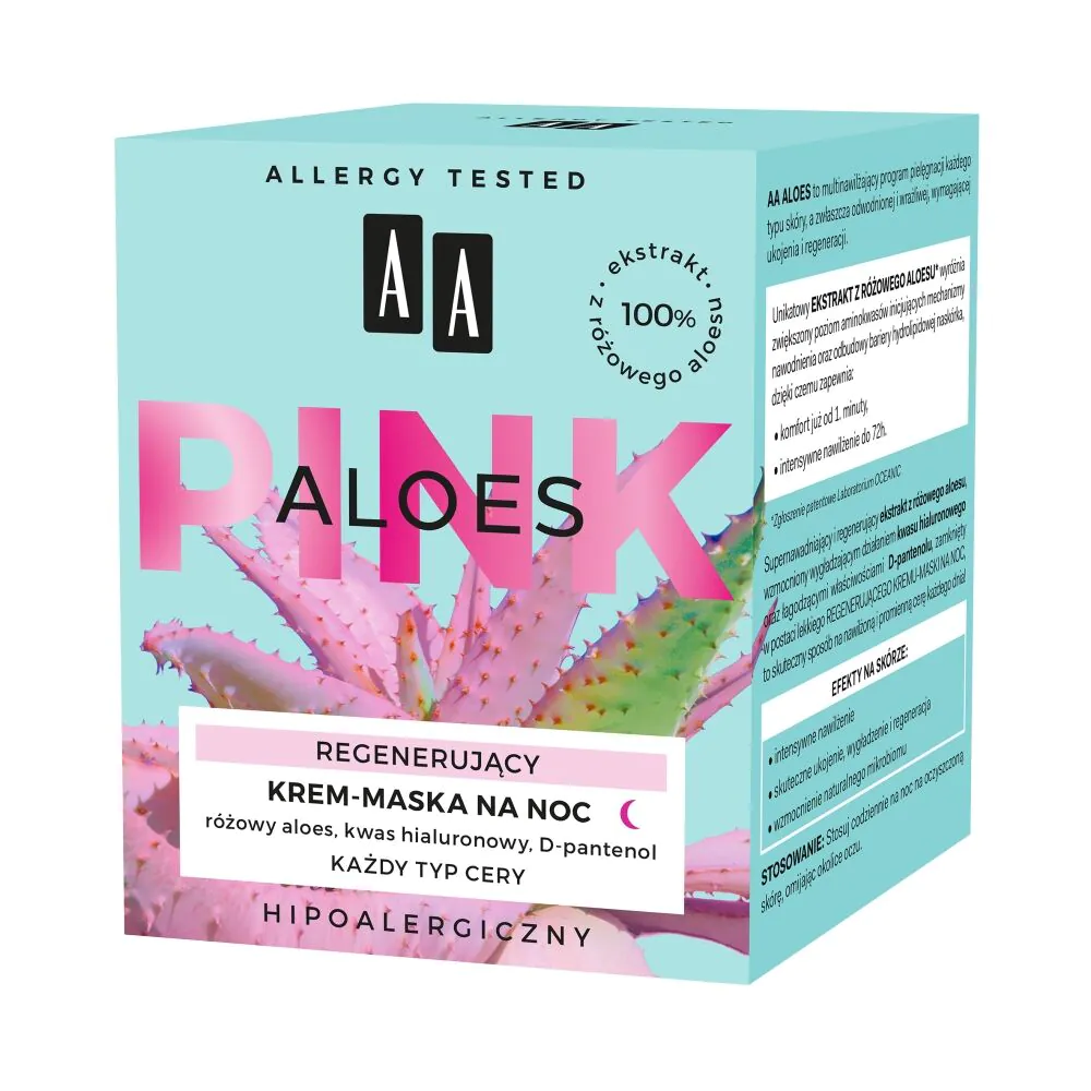AA Aloes Pink regenerujący krem-maska na noc