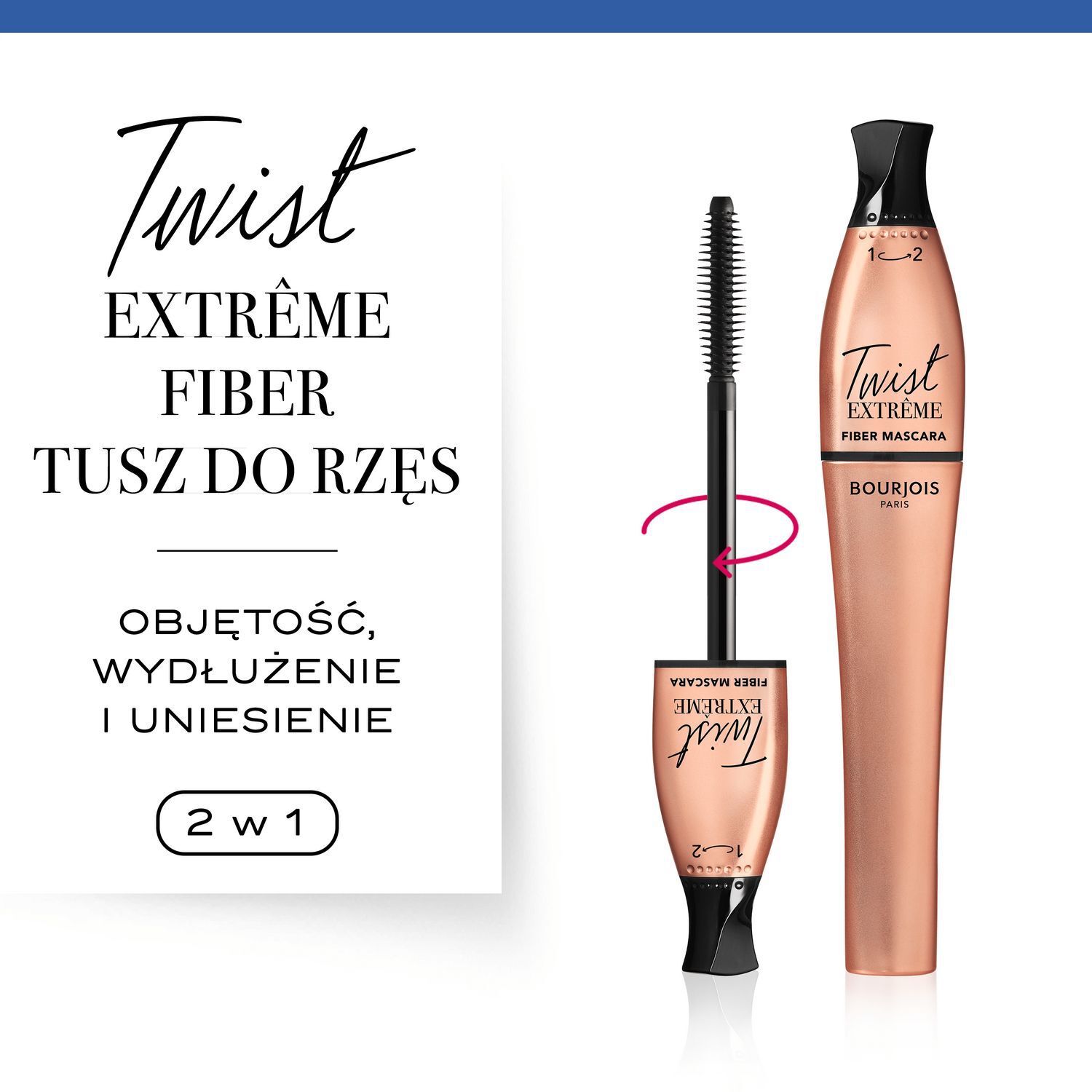 Twist Extrême Fiber Mascara, verlängernde Wimperntusche, Nr. 24 Schwarz,