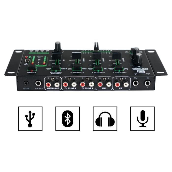 Pronomic DX-50 USB MKII DJ table de mixage à 4 canaux avec Bluetooth