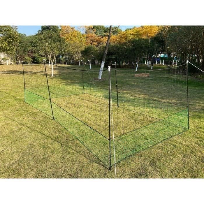 Kippennetset - ZOLUX - 12m x 125cm - H-vormige palen - Toegangspoort - Inclusief grondpinnen