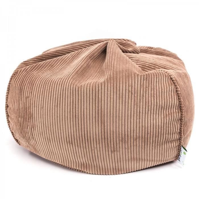 Pouf Poire Fauteuil Velours côtelé Sacoche Beige