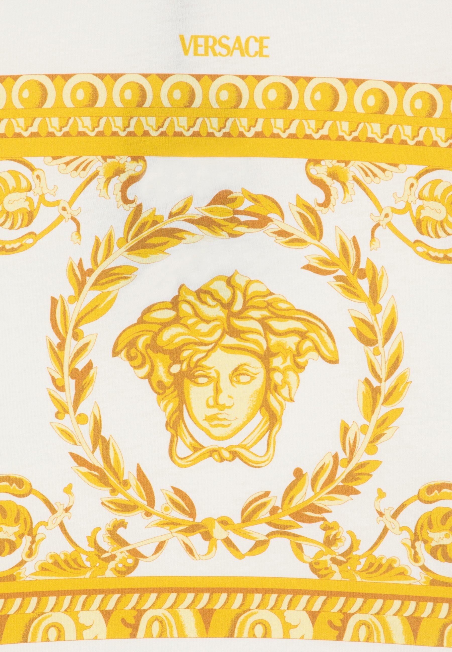 Versace GARLAND MEDUSA PRINT UNISEX - T-shirt stampata - bianco/oro