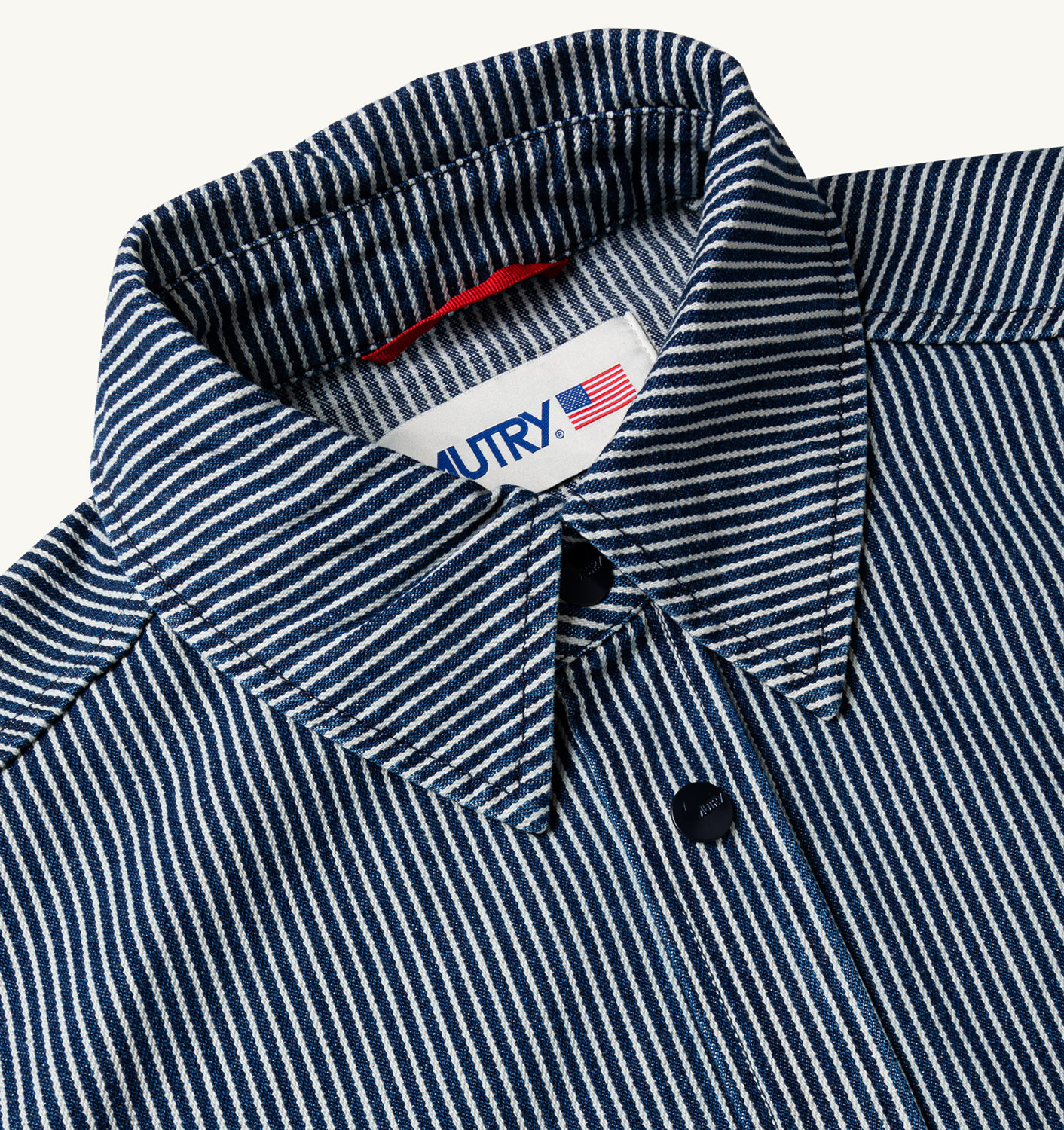 Tricou unisex din denim de bumbac, cu dungi albastre și albe, croială supradimensionată