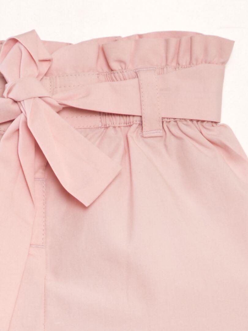 Shorts de popeline com cinto - ROSA