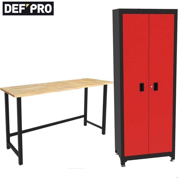 6-teilige Werkstatt-Werkbank: Schrank, Werkbank, Werkzeugwagen & Paneele