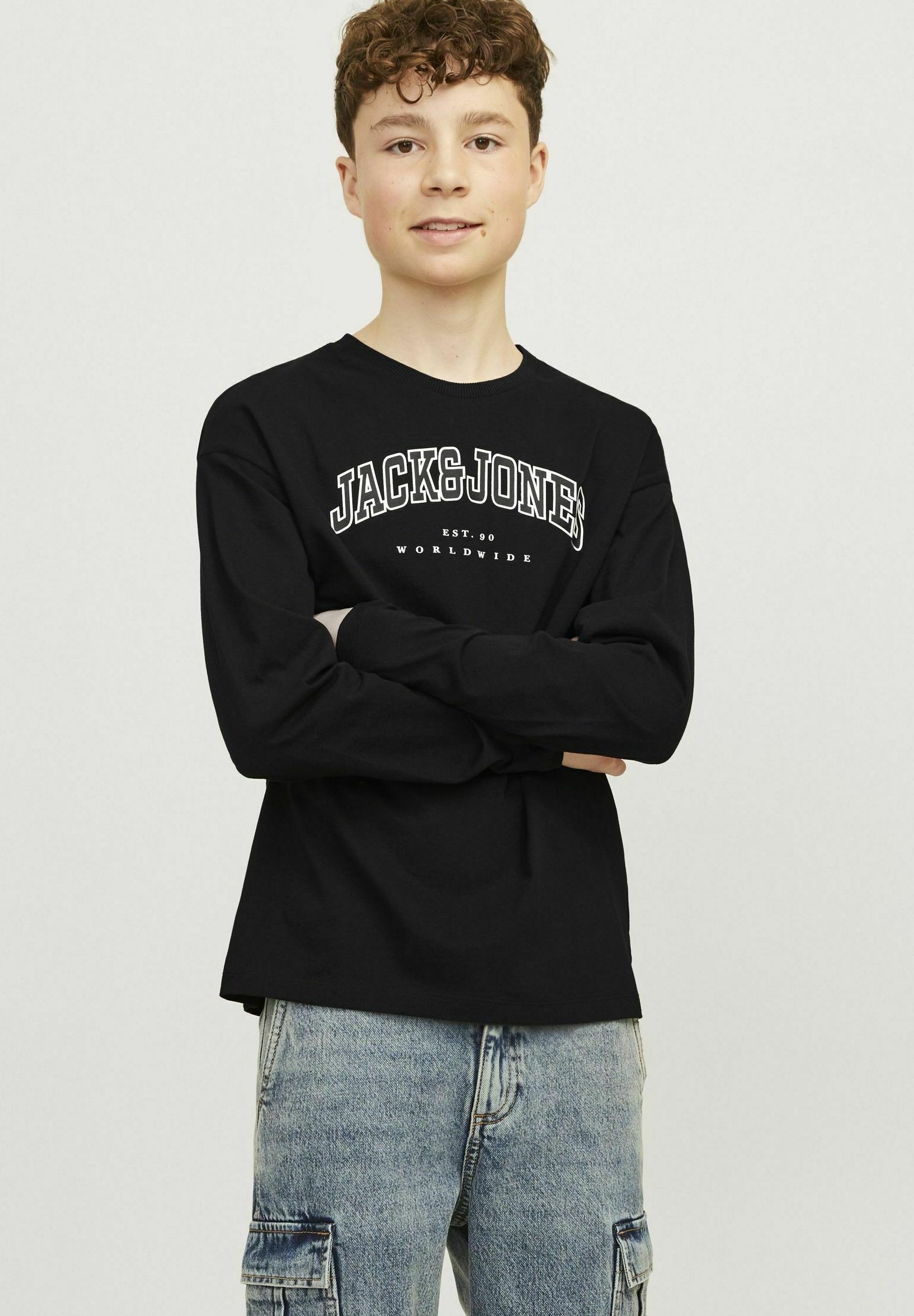 Jack & Jones Junior LOGO – Langarmshirt – schwarz