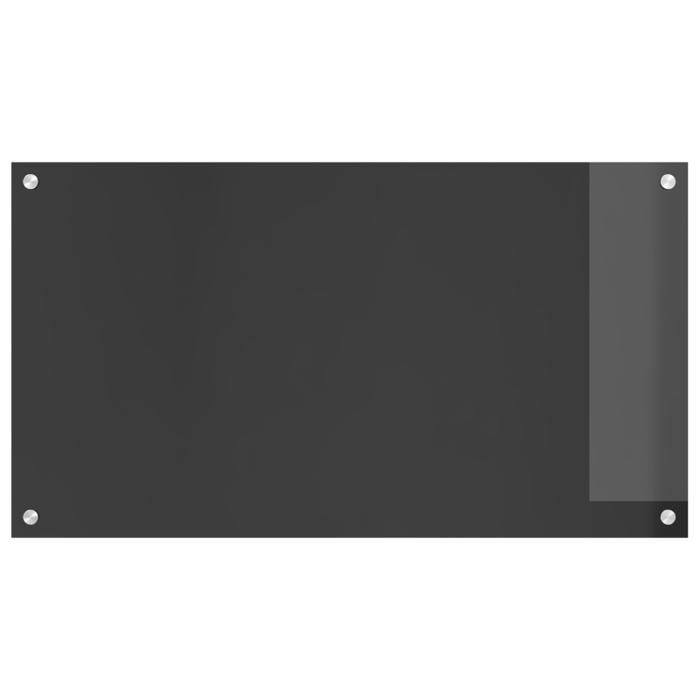 Crédence cuisine en verre trempé gris foncé 90 x 50 x 0,6 cm — résistante à la chaleur