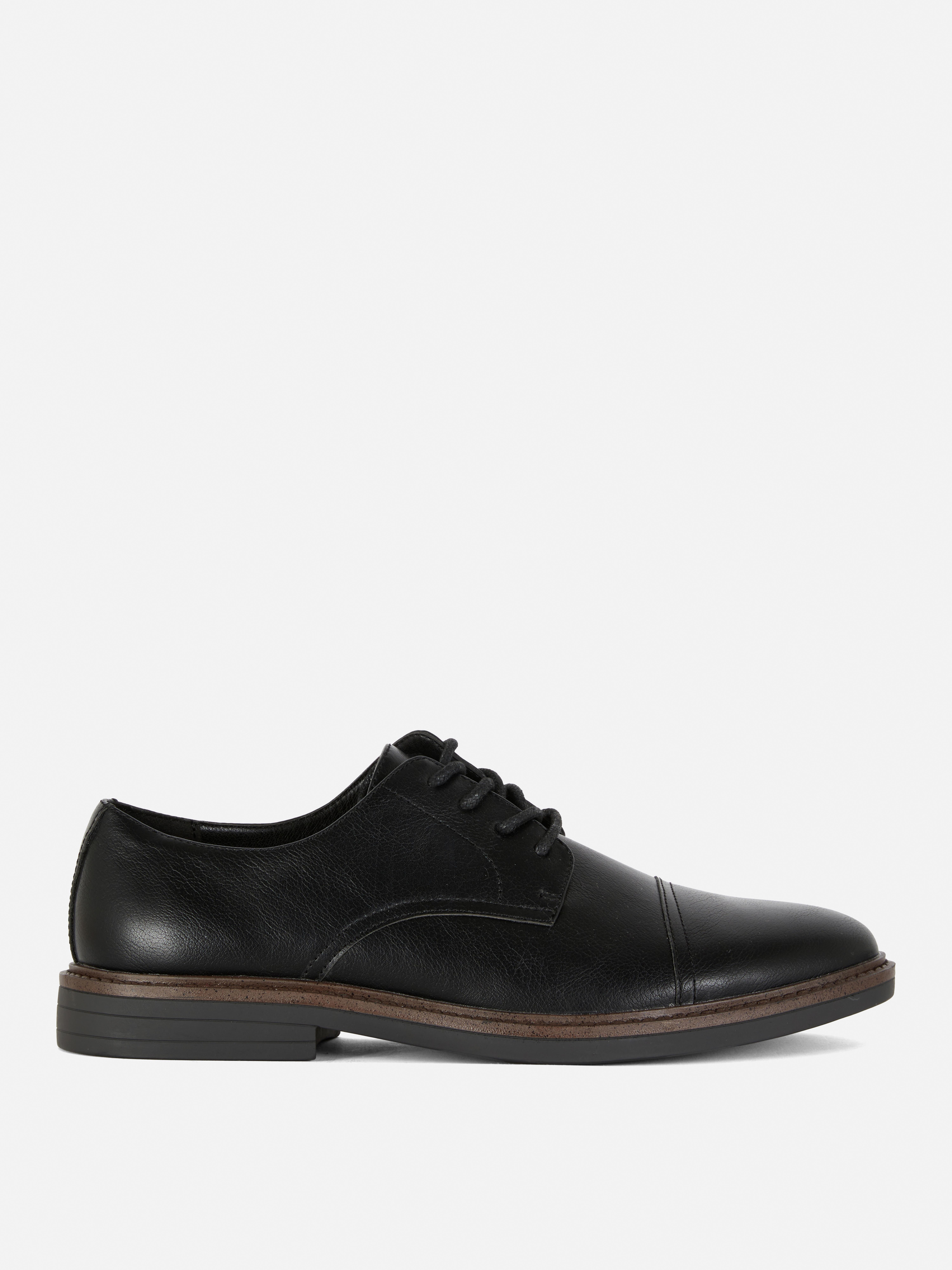Pantofi Derby cu șireturi Pantofi eleganți clasici cu partea superioară netedă, vârf rotund și șireturi